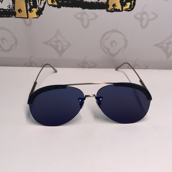 New Authentic Bottega Veneta BV0242S 003 Sunglasses – Blue Pilot Aviator main image 8